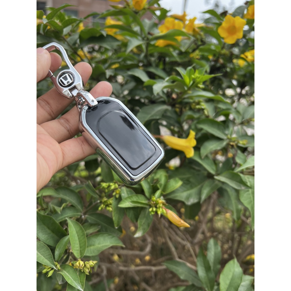 Bọc chìa khóa-ốp chìa khóa TPU Mạ Inox 3 nút Smart key cho xe ô tô  Honda HRV / CRV / Jazz / BRV 2014-2021