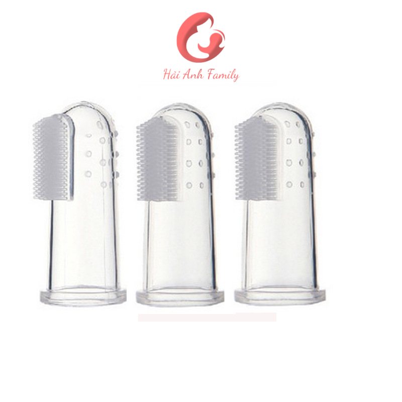Rơ lưỡi cho bé, bàn chải đánh răng xỏ ngón silicon + kèm hộp đựng cao cấp