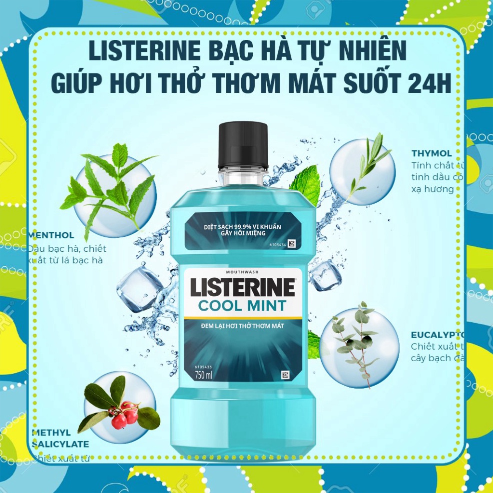 Nước súc miệng Listerine coolmint 750ml - 1009455220