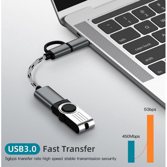 Cáp OTG 2 Trong 1 Đa Năng Chuyển Đổi Micro USB & Type C Sang USB Đồng Bộ Hóa Dữ Liệu Cho Smartphone, Máy Tính Bảng