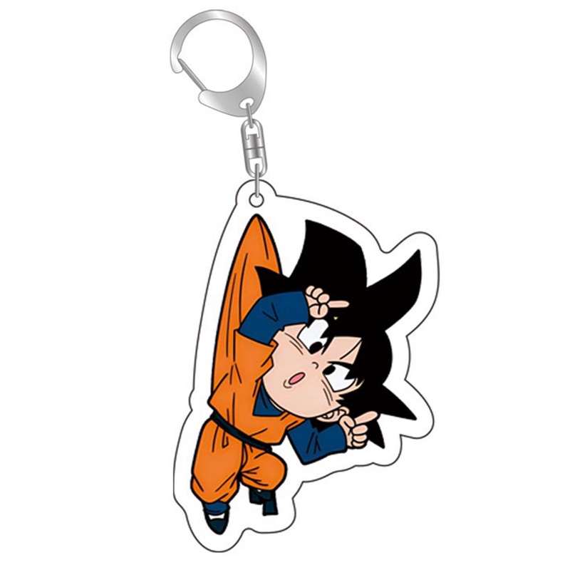 Móc Khóa Nhựa Acrylic Trong Suốt Hai Mặt Hình Nhân Vật Goku Trong Phim Hoạt Hình Dragon Ball