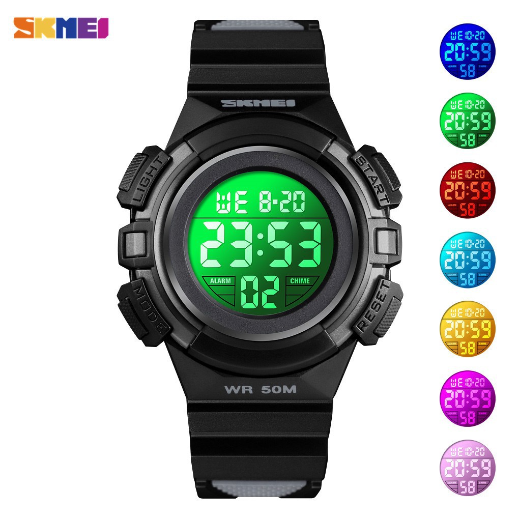 SKMEI 1559 Sport Children Watch Waterproof LED Digital Multifunction Casual Electronic for Boys Girls Gifts