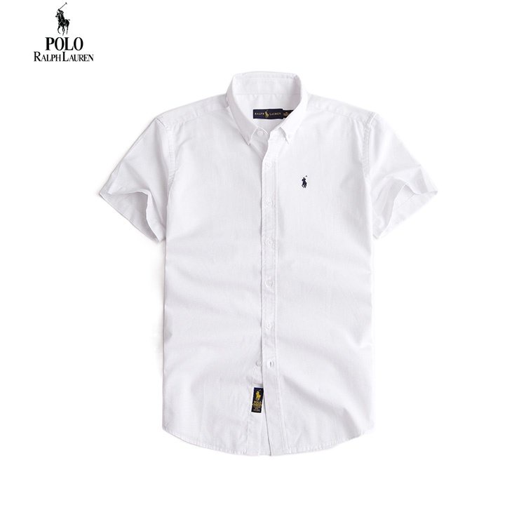 Áo Sơ Mi Cotton Oxford Ngắn Tay Màu Trơn Mẫu Mới Chính Hãng Ralph Lauren Cho Nam