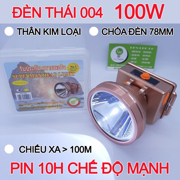 ĐÈN PIN ĐỘI ĐẦU 004 - LED 100W - 2 PIN SẠC- SIÊU SÁNG - CHIẾU XA