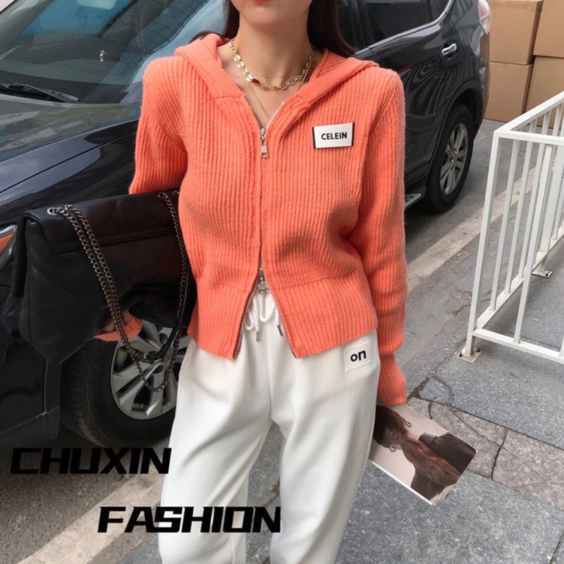 Áo khoác nữ có nón và dây kéo phong cách Hàn Quốc 77