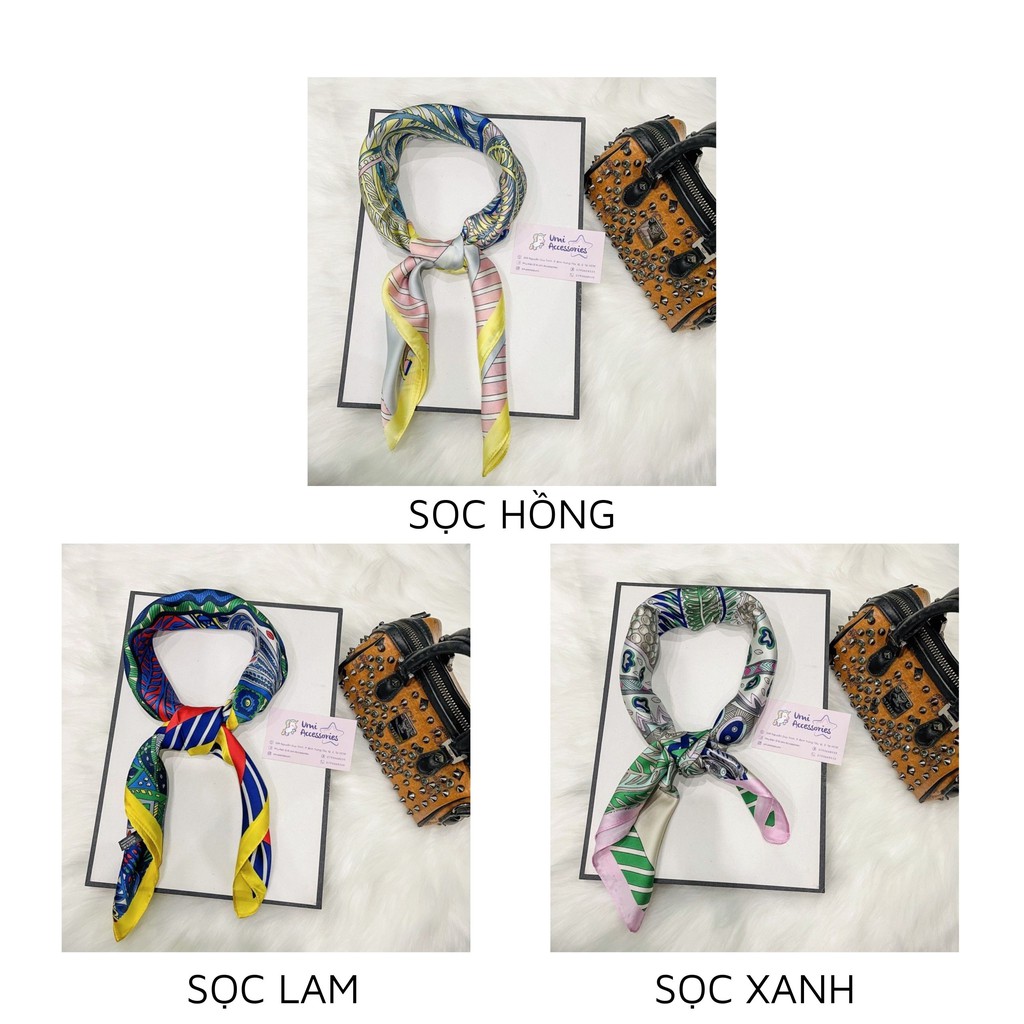 Khăn Bandana Khăn Lụa Vuông Họa Tiết Hoa Độc Lạ Hot Trend UMI K21