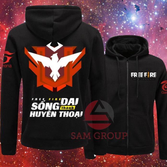 HOT- Áo khoác Free Fire-áo khoác đen FF