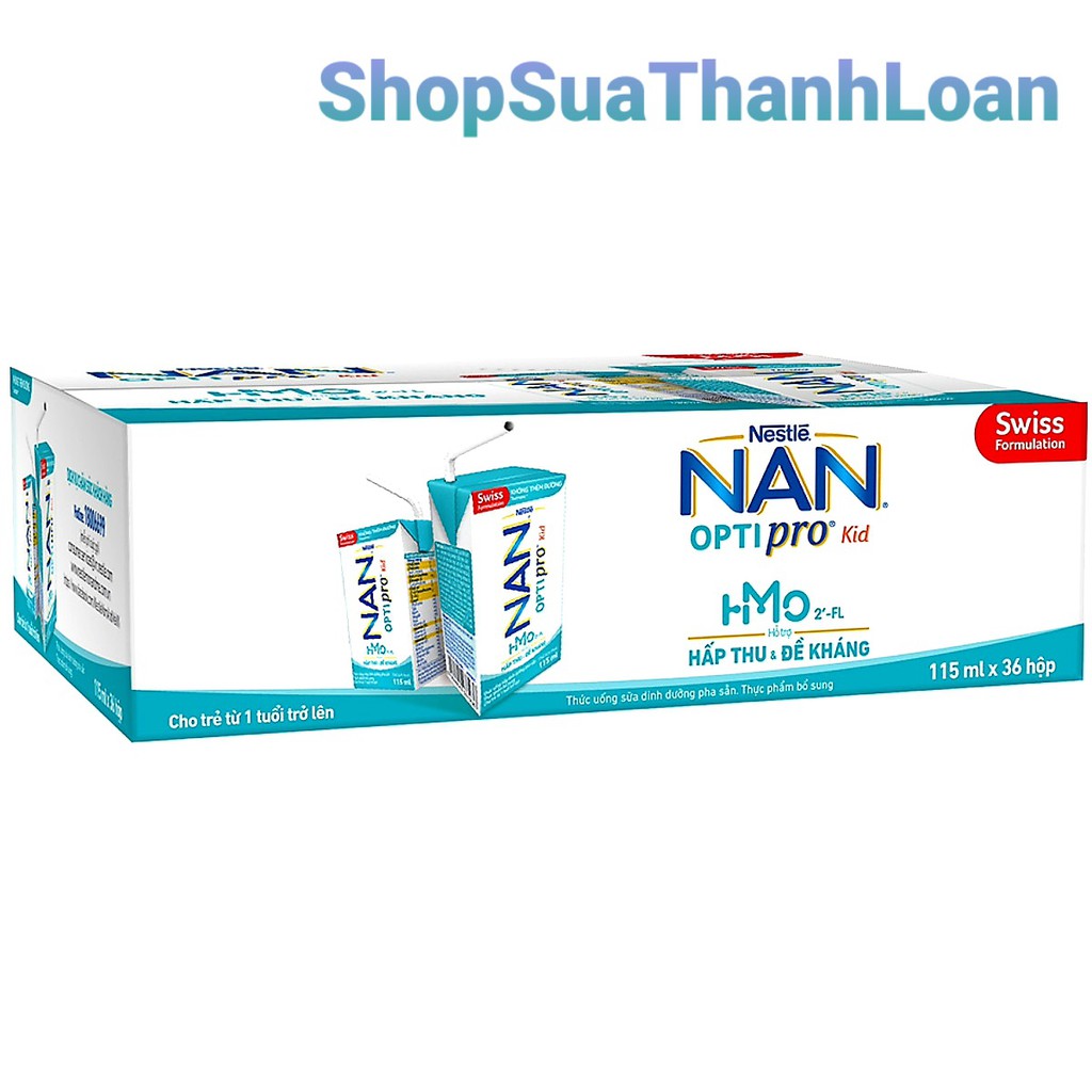 [HSD T9-2021] Thùng 36 Hộp Sữa Dinh Dưỡng Pha Sẵn NESTLE NAN OPTIPRO Kid 115ml/Hộp