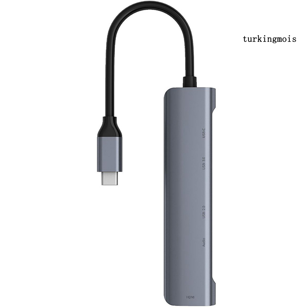 Adapter Type C sang 4K HDMI tương thích với USB 3.0 2.0 PD 3.5mm 5 trong 1 TZA501