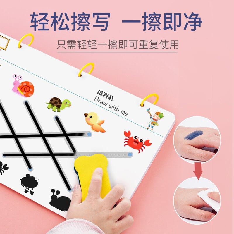 Bộ Tô Vẽ Thông Minh Cho Bé Từ 2 - 6 Tuổi Có Thể Xóa Vẽ Lại Theo Đường Nét, Giúp Bé Phát Triển Tư Duy
