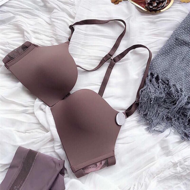 Hot - Áo lót đúc không gọng cài trước mặc nhiều kiểu dây lưới CK