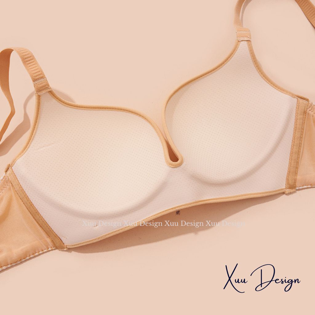 Áo ngực nữ kẻ caro XUU thiết kế đệm mỏng vừa không gọng nâng ngực gợi cảm có lỗ thông hơi - AV12