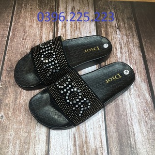 [Bán rẻ lấy khách] Dép nam ❤️FREESHIP❤️ Dép quai ngang LBB-DIOR màu đen đính đá