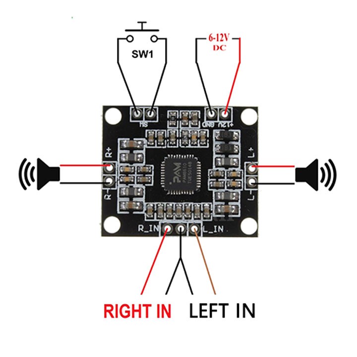 Mạch Khuếch Đại Âm Thanh PAM8610 Không Volume 2x15W