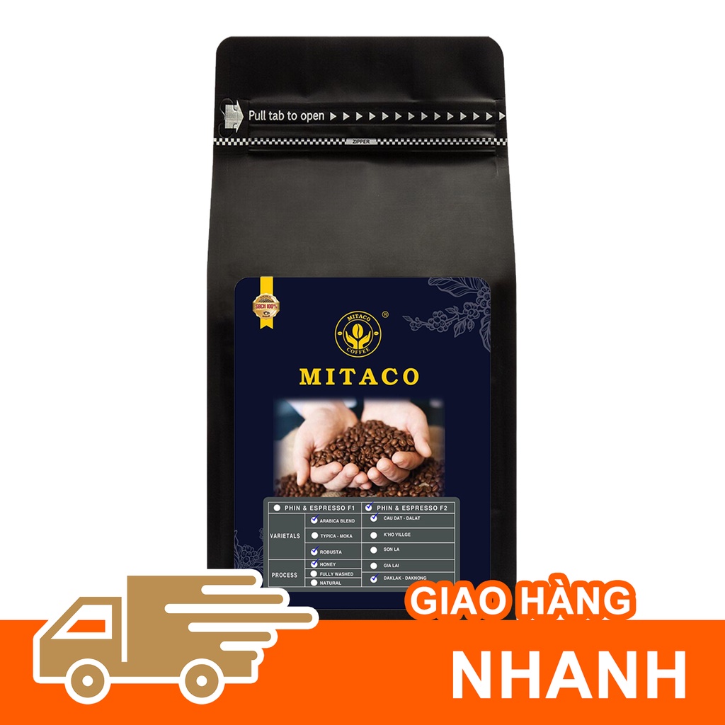 Cà phê nguyên chất Hảo Hạng F2 MITACO COFFEE (Gói 1kg)