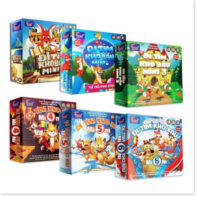 Board game-Đi tìm kho báu Mini 6 Foxi-phát triển tư duy toàn diện-kỹ năng quản trị và logic