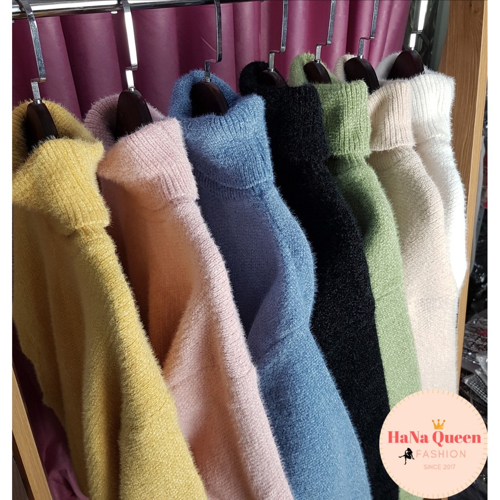 Áo len lông cổ lọ Quảng Châu, áo len nữ cực ấm | BigBuy360 - bigbuy360.vn