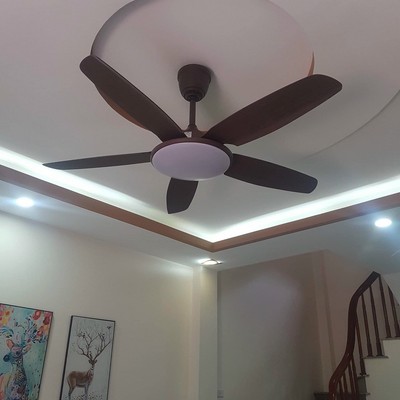 Quạt trần phòng ngủ 5 cánh trang trí điều khiển từ xa Supervilighting QTR810 phong cách hiện đại