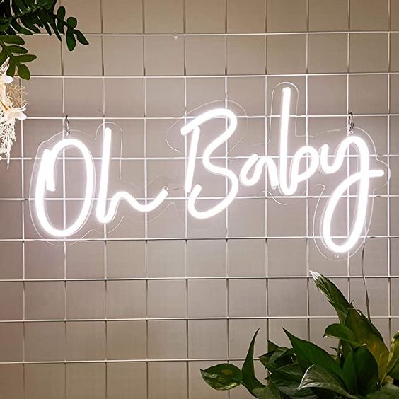 Đèn Led Neon Decor Phòng Ngủ chữ Oh Baby Ánh Sáng Dịu Sắc Nét Trang Trí Căn Phòng Nhỏ Của Bạn