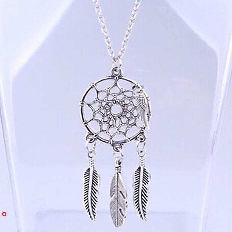 Vòng cổ mặt Dreamcatcher đính lông vũ