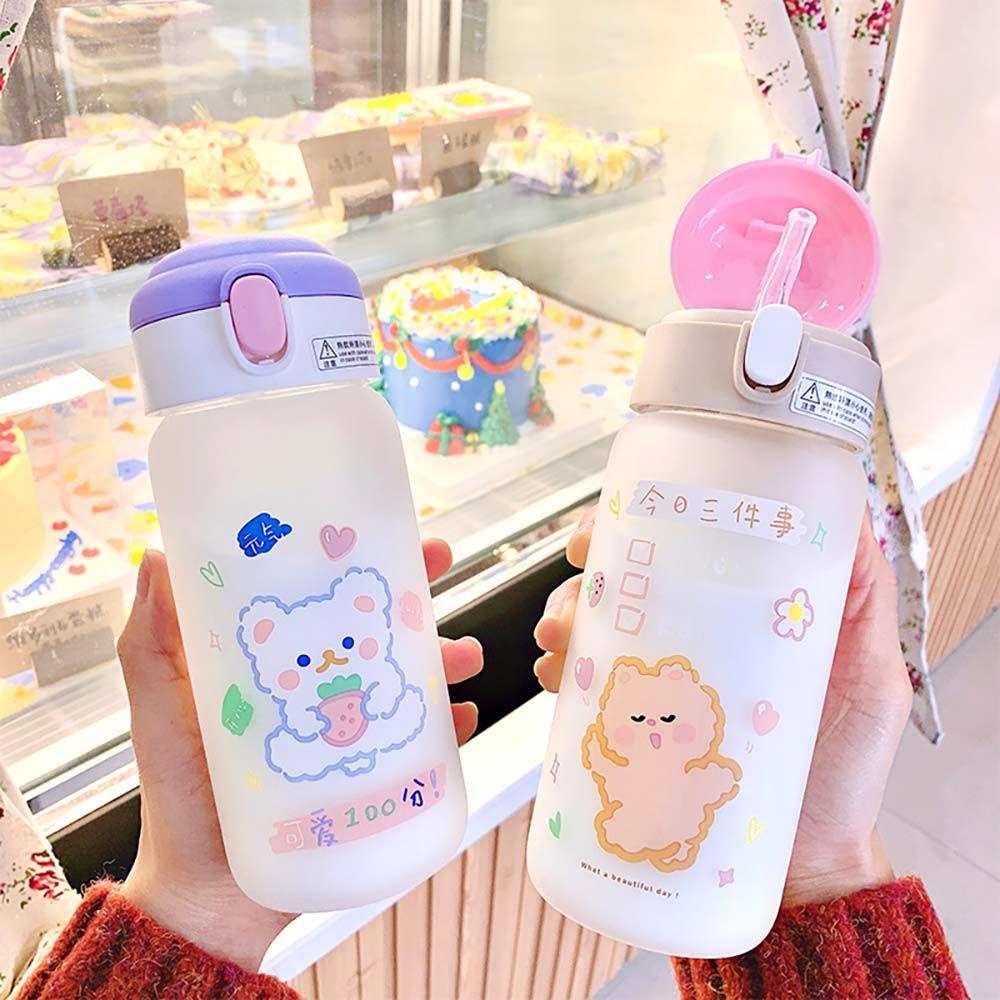Bình Đựng Nước Ép / Sữa / Dâu Tây 480ml Chống Rò Rỉ Tiện Dụng