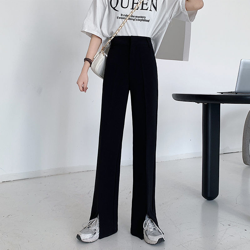 Quần Dài Nữ Lưng Cao Ống Rộng Xẻ Tà Thời Trang