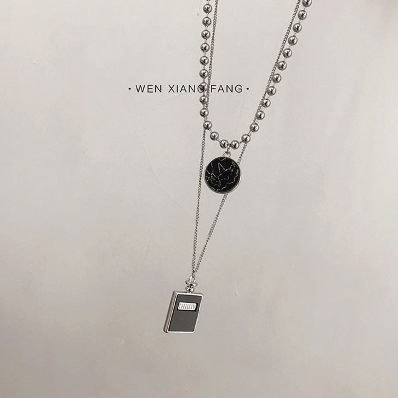 Dây Chuyền Hai Lớp Phong Cách Hip Hop Đường Phố Cá Tính