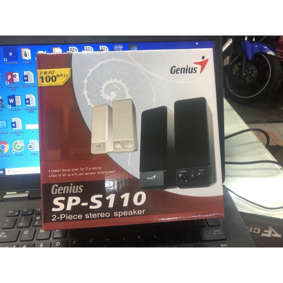 Loa Vi Tính 2.0 Genius Sp-S110-Âm Thanh Vượt Trội, Thiết Kế Nhỏ Gọn, Bảo Hành 12 Tháng