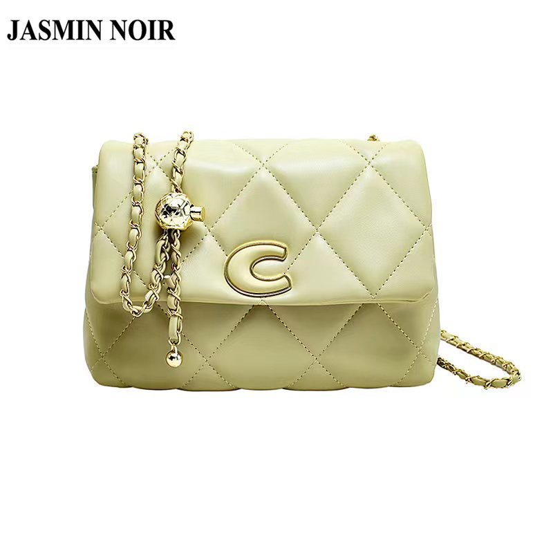 JASMIN NOIR Túi Đeo Chéo Quai Xích Họa Tiết Kẻ Sọc Cho Nữ