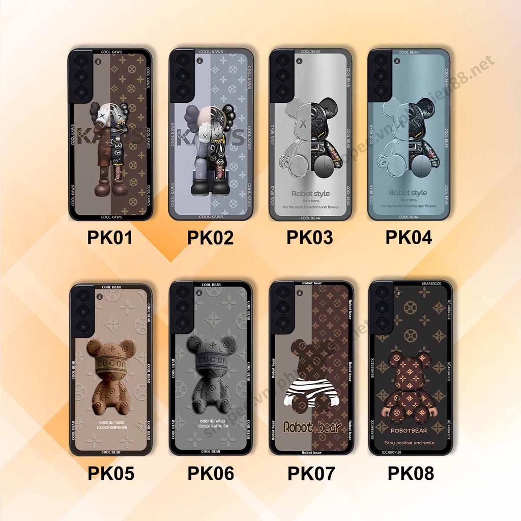 Ốp Samsung S21 / S21 FE / S21 Plus / S21+ bear, k@ws thương hiệu phong cách ốp lưng thời trang cao cấp