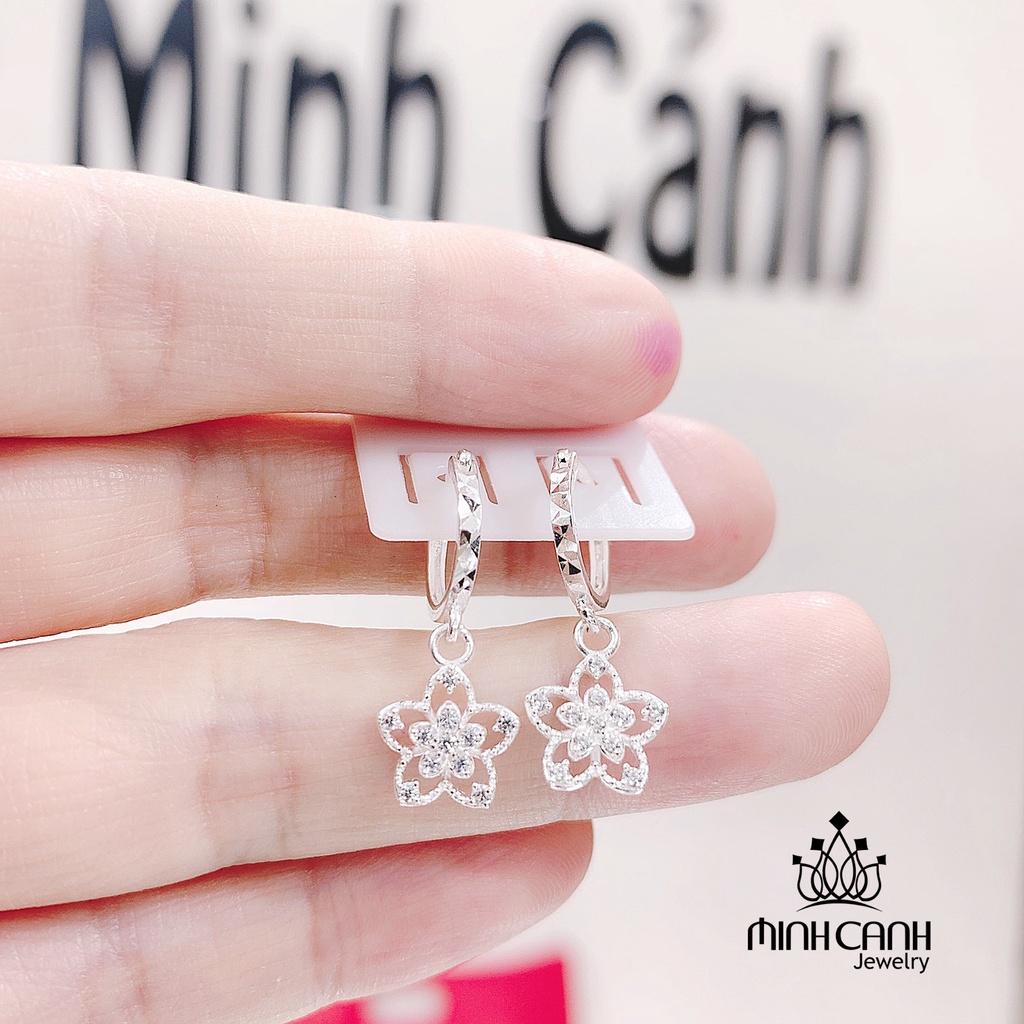 Bông Tai Bạc Nữ Hình Hoa Móc Treo - Minh Canh Jewelry