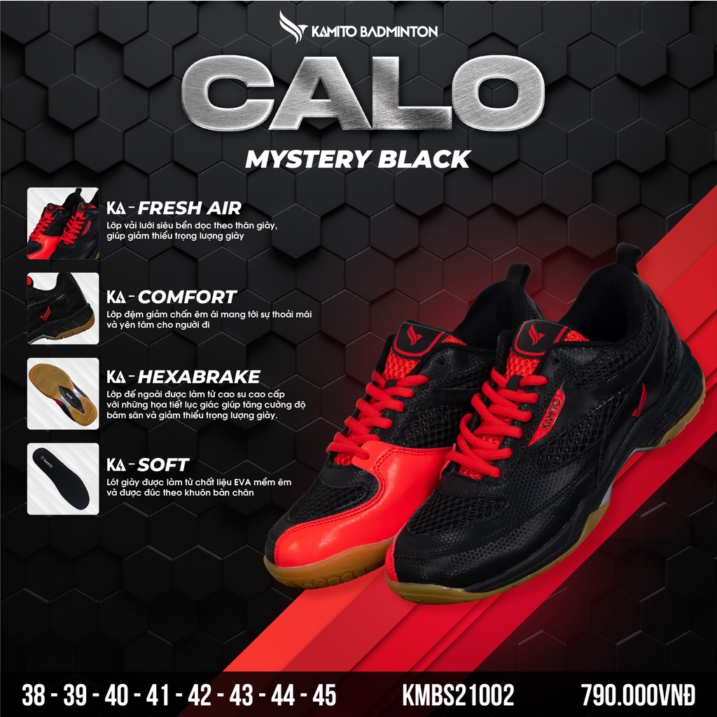 Giày cầu lông Kamito Calo cao cấp chính hãng Tặng kèm áo thi đấu full box