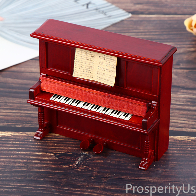 [ProsperityUs] 1/12 Scale Dollhouse Miniature Mini Wooden Piano Dolls Living Room Accessories