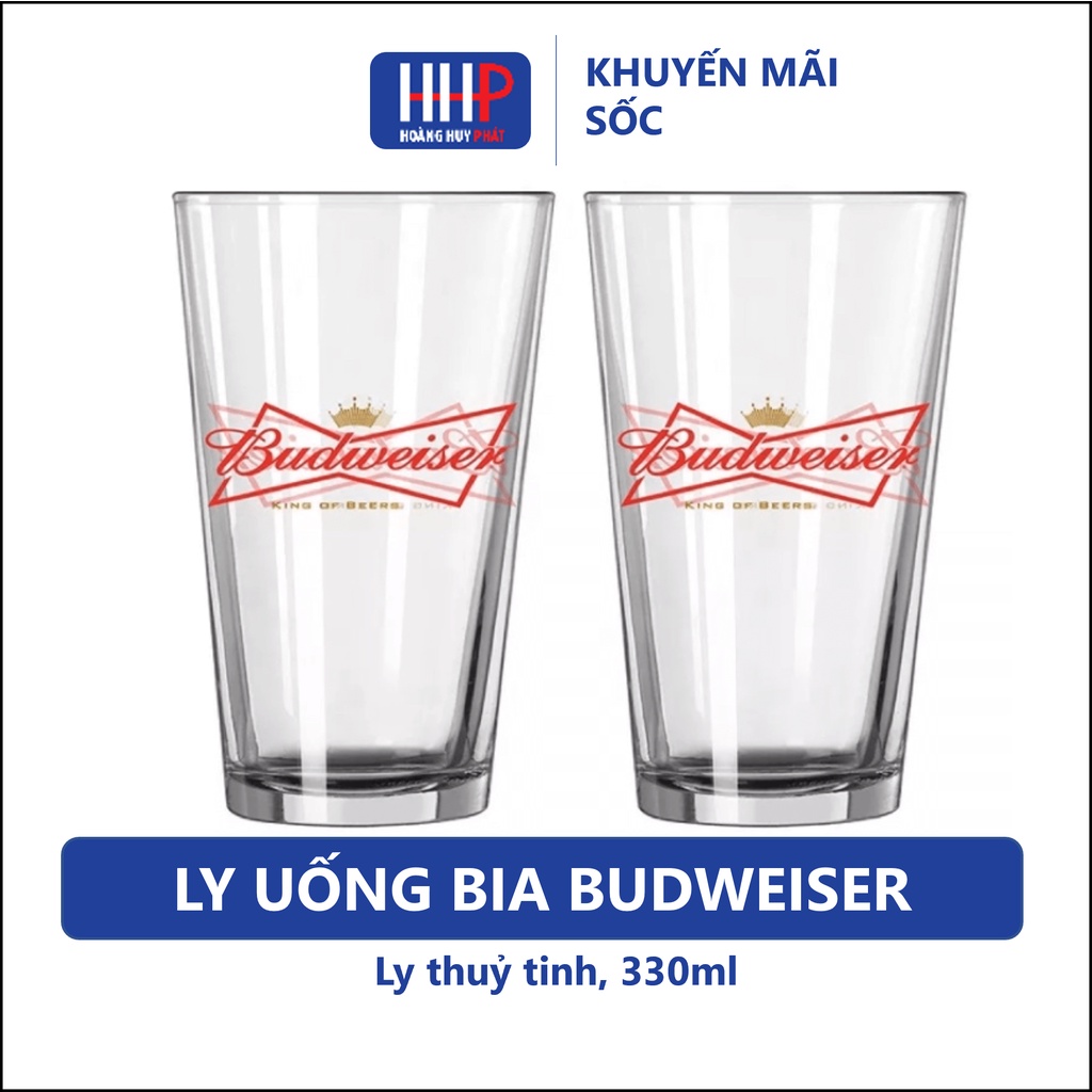 sale 20% - Ly uống bia- cốc uống bia “Budweiser” 330ml