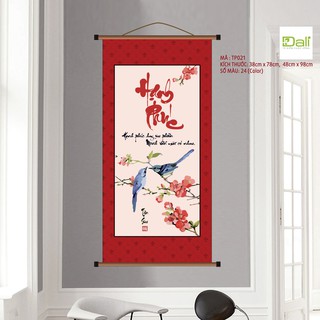 Tranh treo tường tự tô màu số hóa DALI Tranh Thư pháp Hạnh Phúc TP021