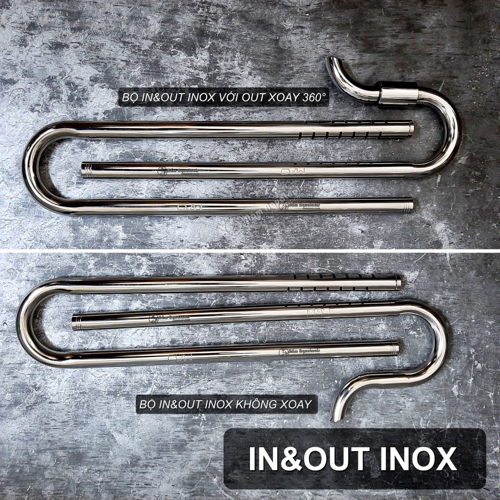 IN-OUT Inox MAD Fi12 Sáng Bóng | OUT Xoay 360°- IN Có Nút Vệ Sinh