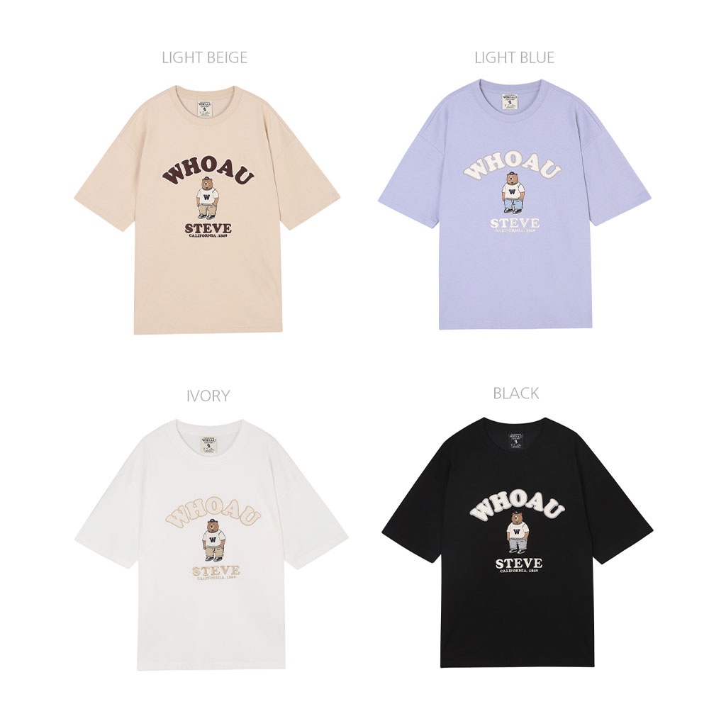 Áo thun WHOAU W Steve WHRAB2311U tùy chọn màu sắc