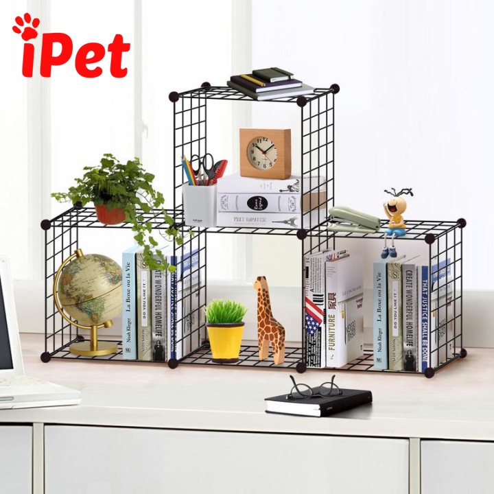 Kệ Tủ Lắp Ghép Lưới Sắt Đa Năng ( TẶNG KÈM CHỐT ) - Combo 4 Ô - iPet Shop