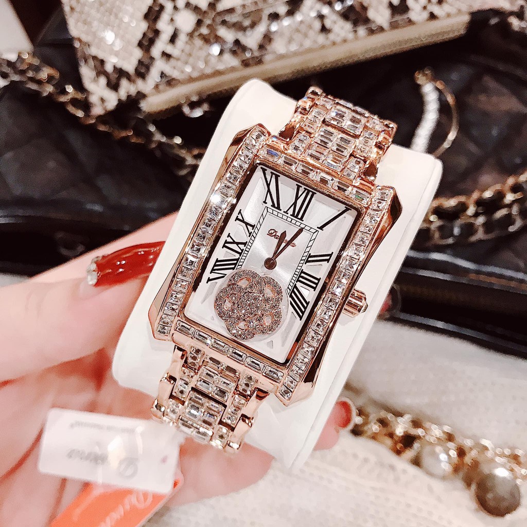 Đồng Hồ Nữ Davena Đính Đá Rose Gold 29x41mm Authentic