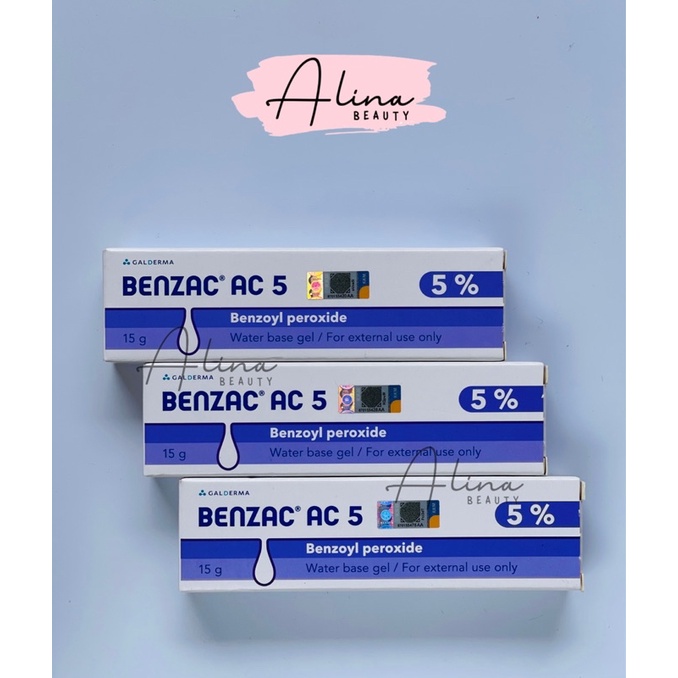 Benzac AC 5% - Kem chấm mụn, giảm mụn Benzac Benzoyl Peroxide 5% Thái Lan 15g