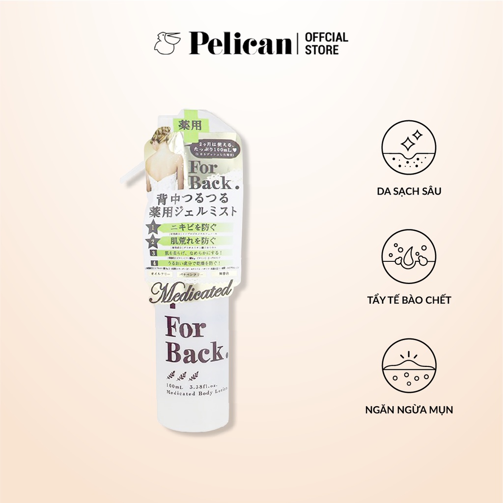 [Mã BMBAU50 giảm 7% đơn 99K] Xịt dưỡng da làm giảm mụn vùng lưng Pelican For Back Gel Mist 100ml