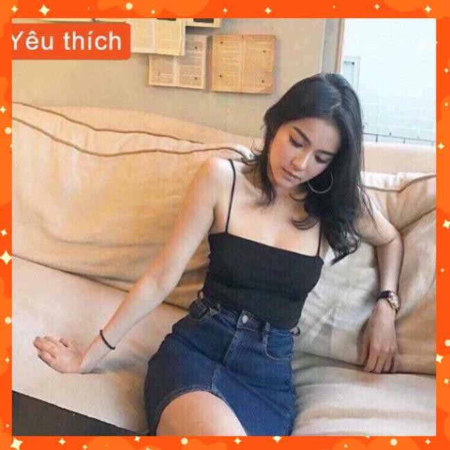 Áo 2 dây nữ chất cotton co dãn 4 chiều