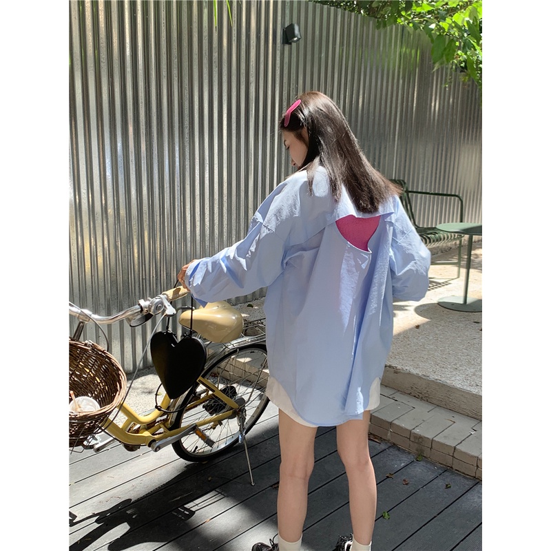 Áo Kiểu Dáng Rộng Tay Dài Hở Lưng Màu Trơn Thời Trang Mùa Thu Cho Nữ