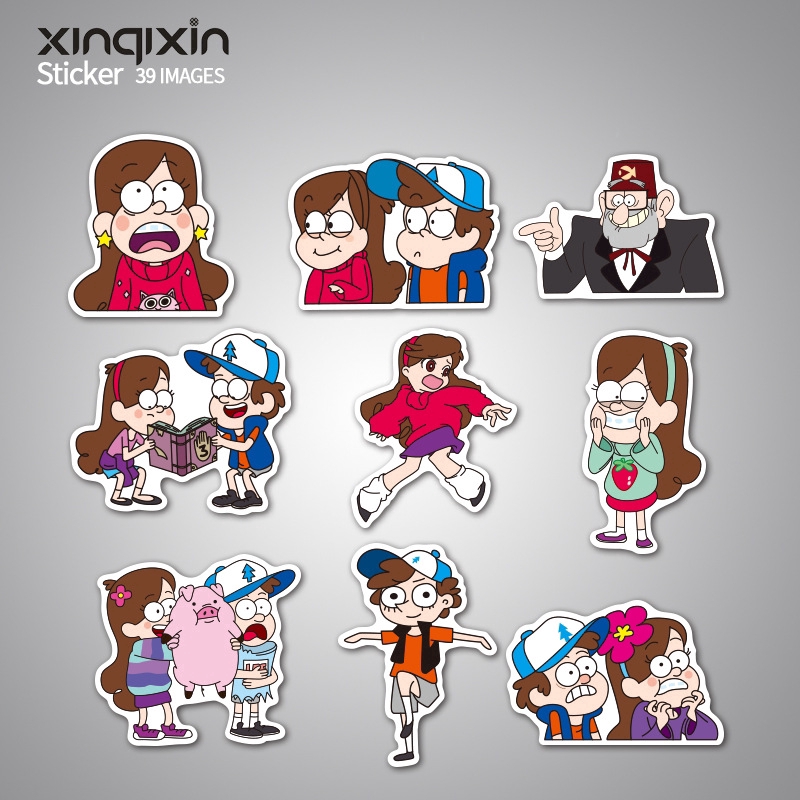 39pcs Gravity Falls Stickers Bomb Decal Vinyl for Car Skateboard Laptop Luggage