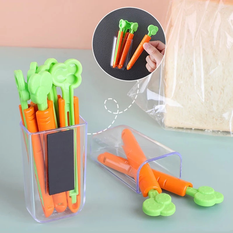 Set 5 kẹp miệng túi đựng thực phẩm hình củ cà rốt dễ thương sáng tạo