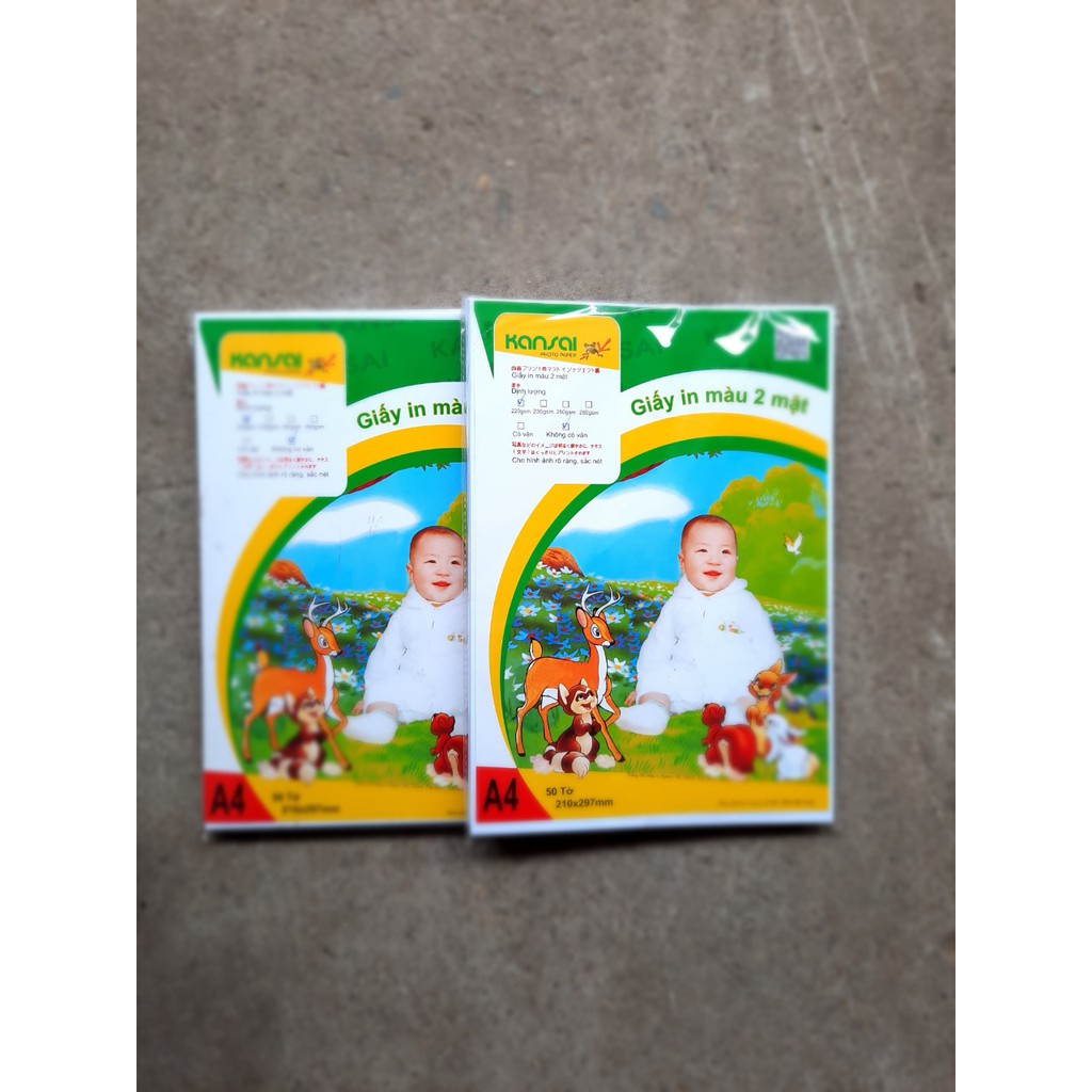 Giấy in màu KANSAI 2 mặt A4 định lượng 220 gsm