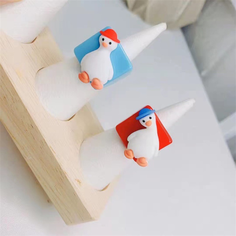 Nhẫn Acrylic Hình Trái Cây / Mắt Vịt / Dâu Tây Dễ Thương Vui Nhộn Thời Trang Cho Nữ