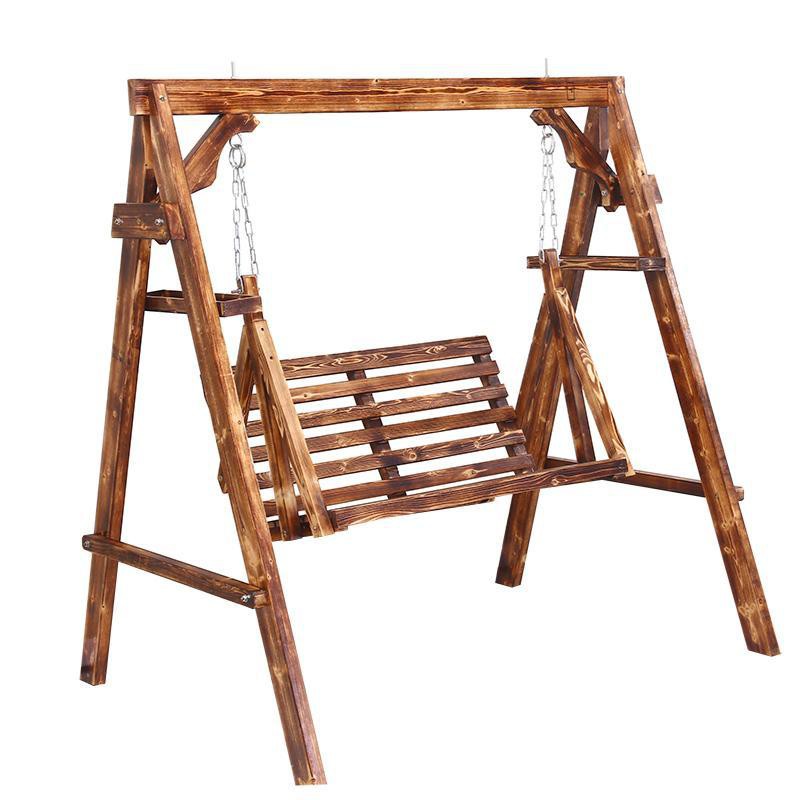 ◘Solid Wood Rocking Ghế xích đu Ban công Trang chủ Cradle Trong nhà Chống ăn mòn Gỗ Net Đỏ Đôi độc ác