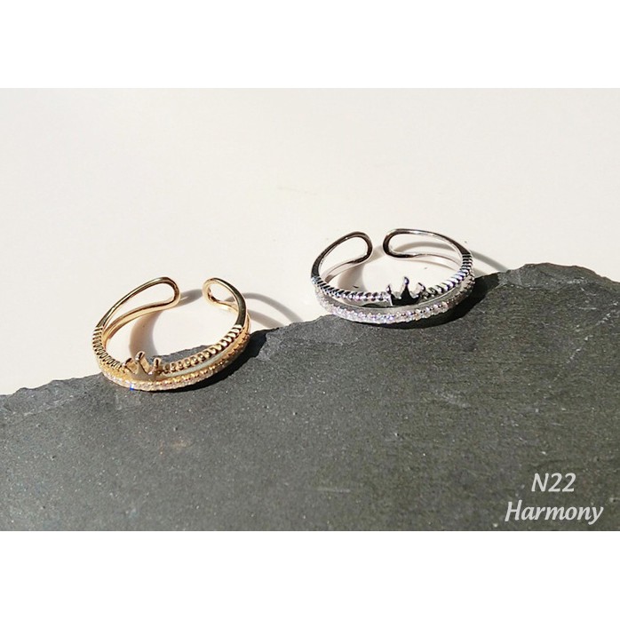 Nhẫn nữ bạc mạ vàng hình vương miện xinh xắn, nữ tính, thiết kế độc đáo N22| TRANG SỨC BẠC HARMONY