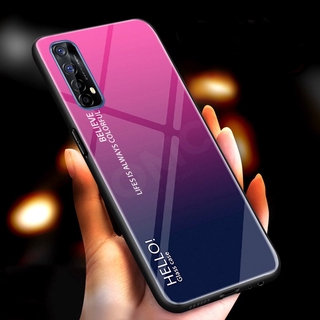 Ốp Lưng Mặt Gương Mỏng Màu Gradient Cho Realme 7